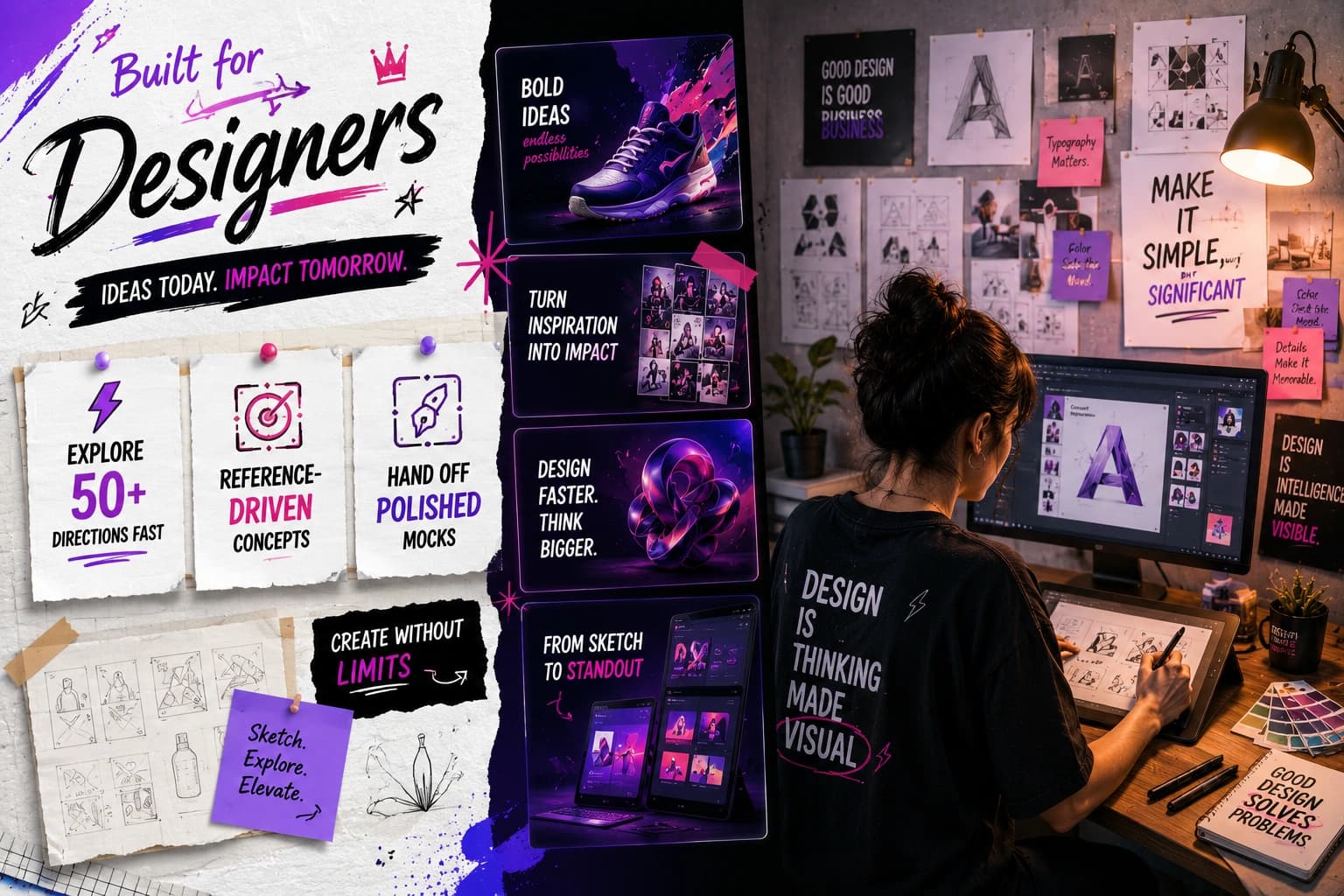 Designer sketching ideas