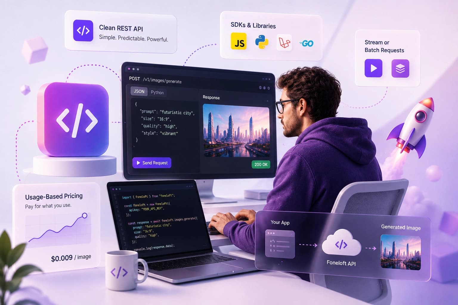 Developer at workstation